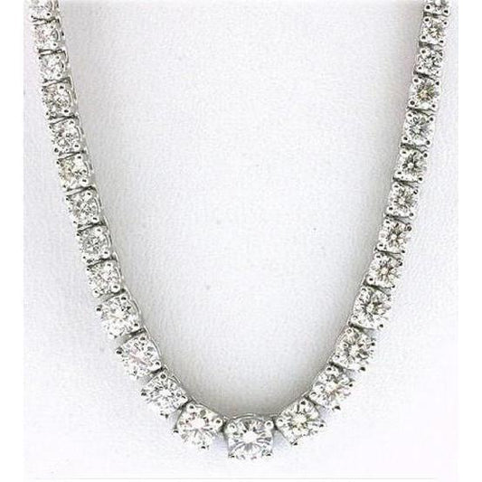 Echte 25-Karat-Diamanten-Halskette, abgestuft, Riviera, 40 cm