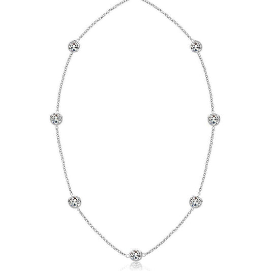 3,50 ct Diamanten Yard Halskette 18 Zoll Lünettenfassung Weißgold 14K - harrychadent.de