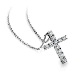 Echte Diamant-Kreuz-Halskette