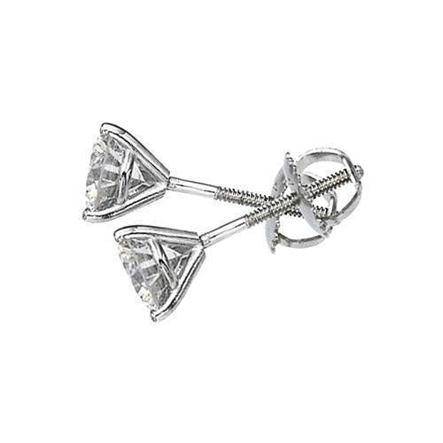 Echte Diamant-Ohrstecker im Martini-Stil, Diamant-Ohrringe, 2 Karat E, Vvs1