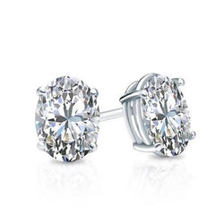 Echte Ohrstecker für Damen, ovaler Diamant-Ohrring, 1,5 Karat, feiner Schmuck