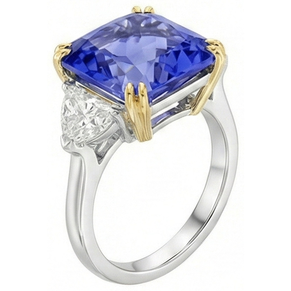Echter 10-Carat-Gold-Saphirring