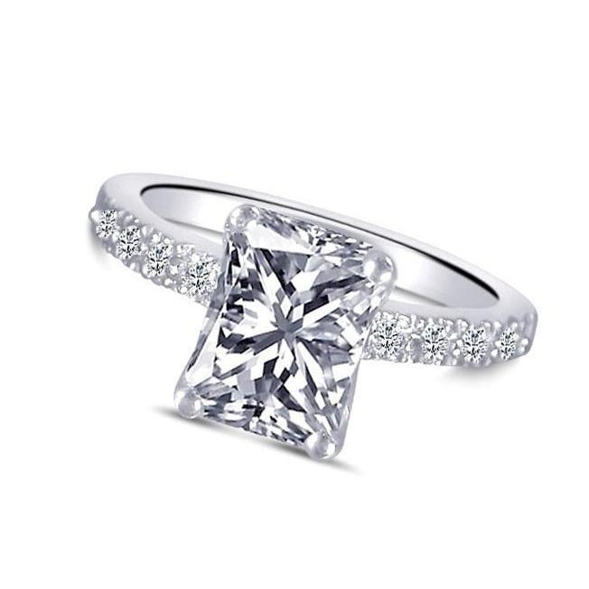 1,51 karat radiant cut diamantsolitaire mit akzenten ring weißgold