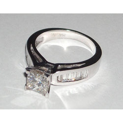 Echter 2,35-Karat-Prinzessin-Diamant-Verlobungsring aus 14-karätigem Weißgold