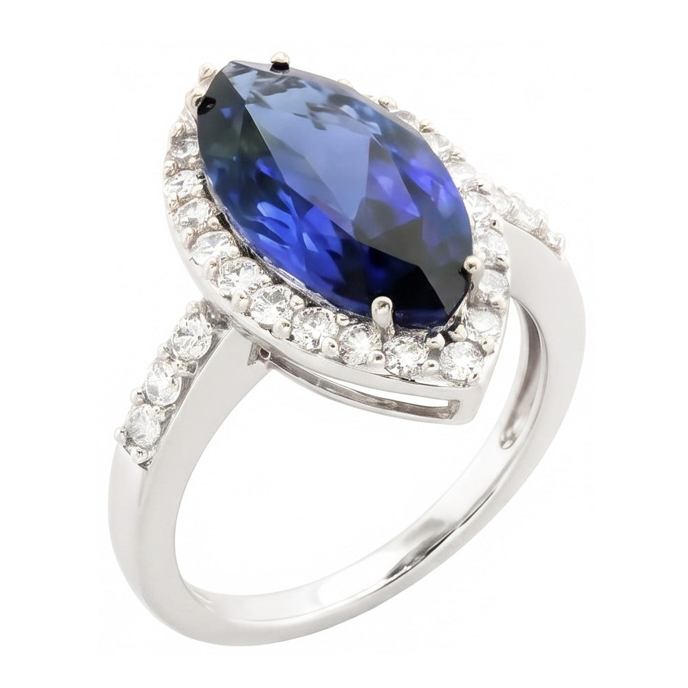 Echter 4 Carat Marquise-Saphir-Ring