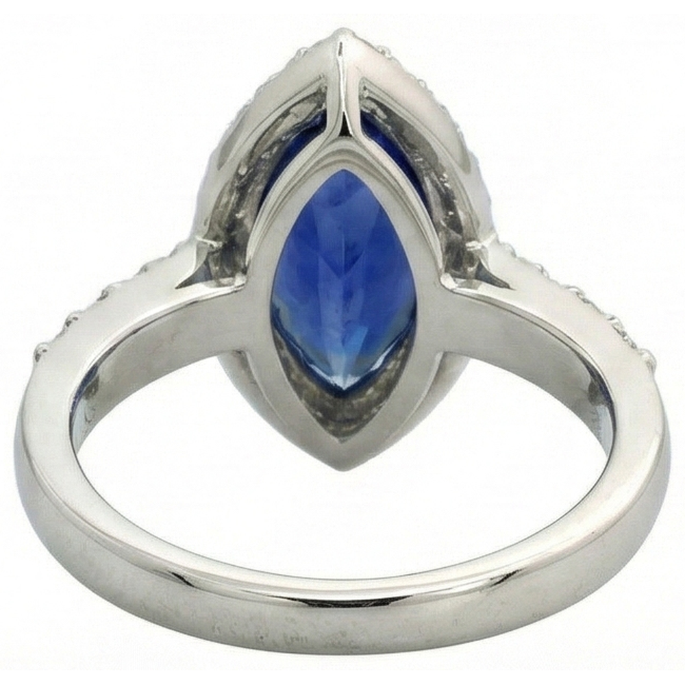 Echter 4 Carat Marquise-Saphir-Ring