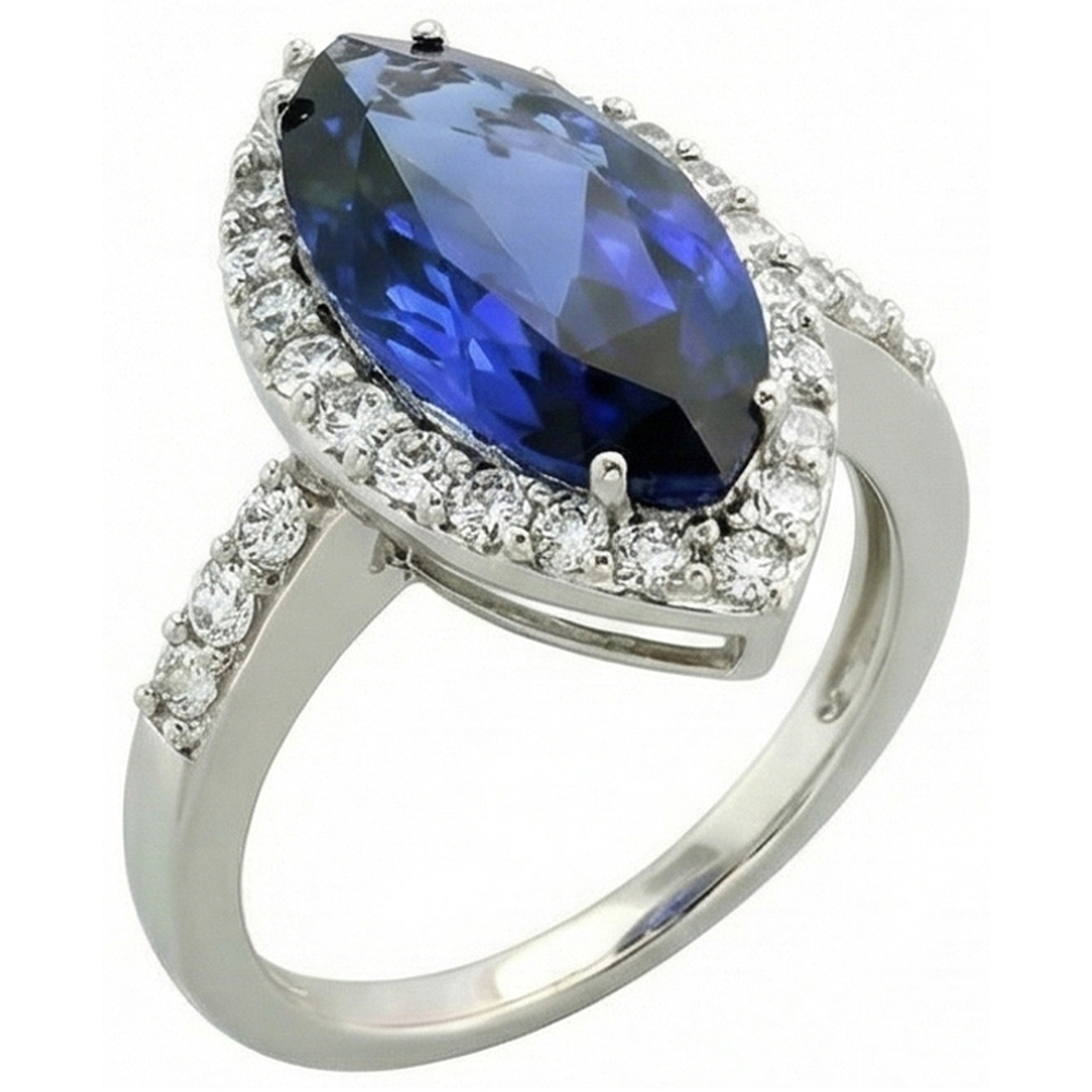Echter 4 Carat Marquise-Saphir-Ring