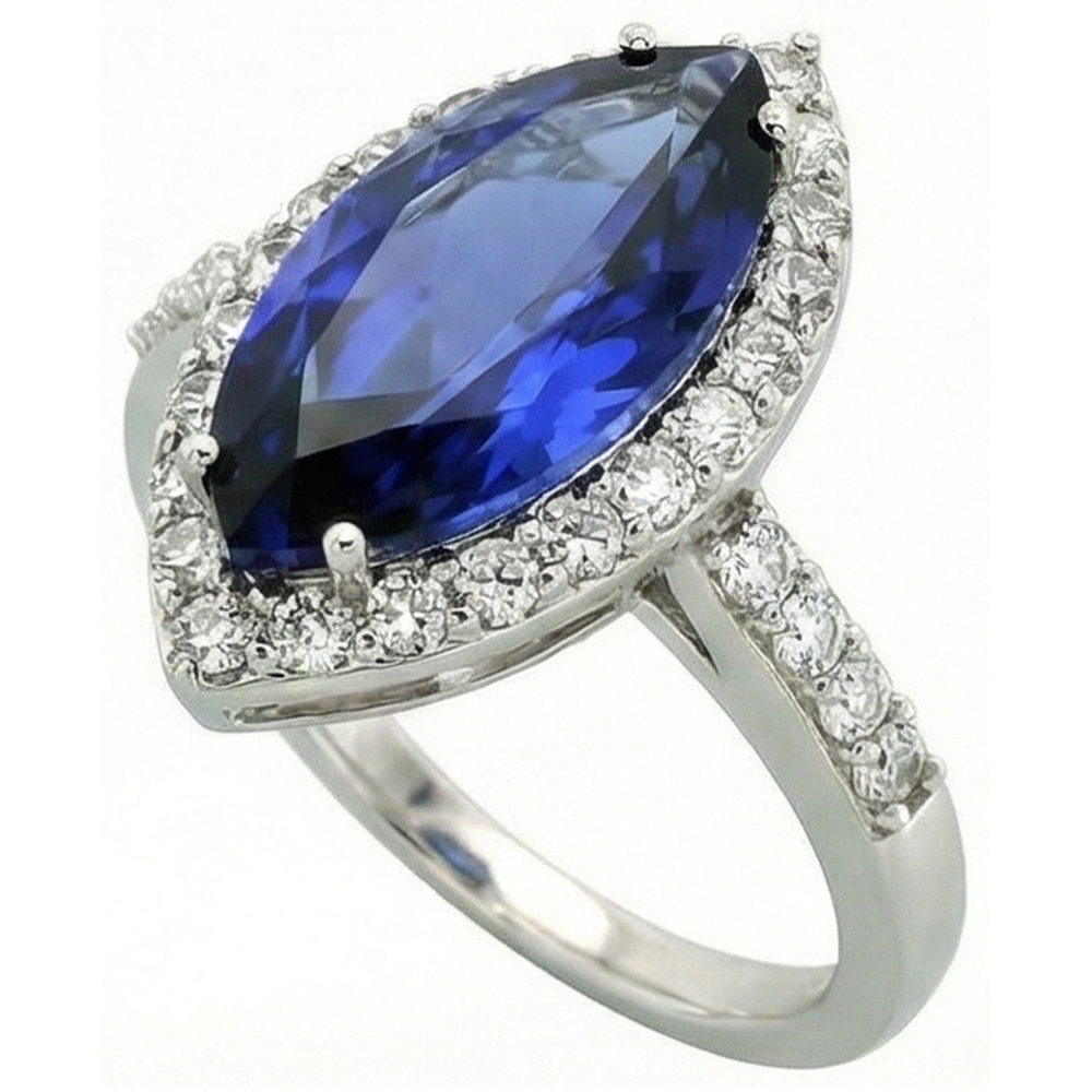 Echter 4 Carat Marquise-Saphir-Ring