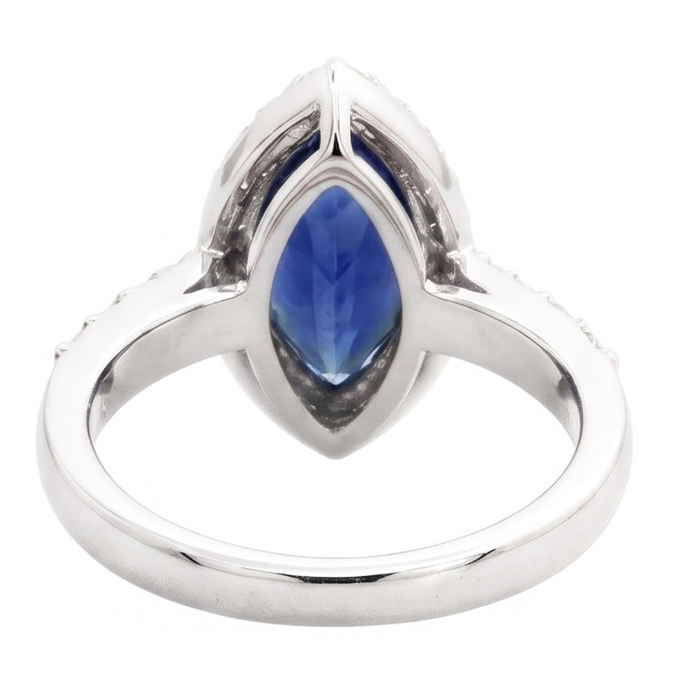 Echter 4 Carat Marquise-Saphir-Ring