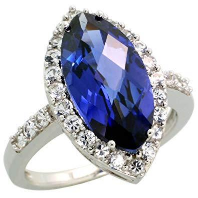 Echter 4 Carat Marquise-Saphir-Ring