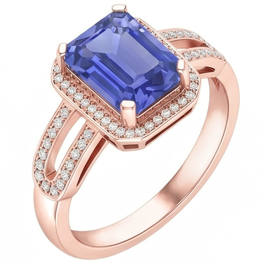 Echter Diamant Ring 3.50 Karat - 14K Roségold