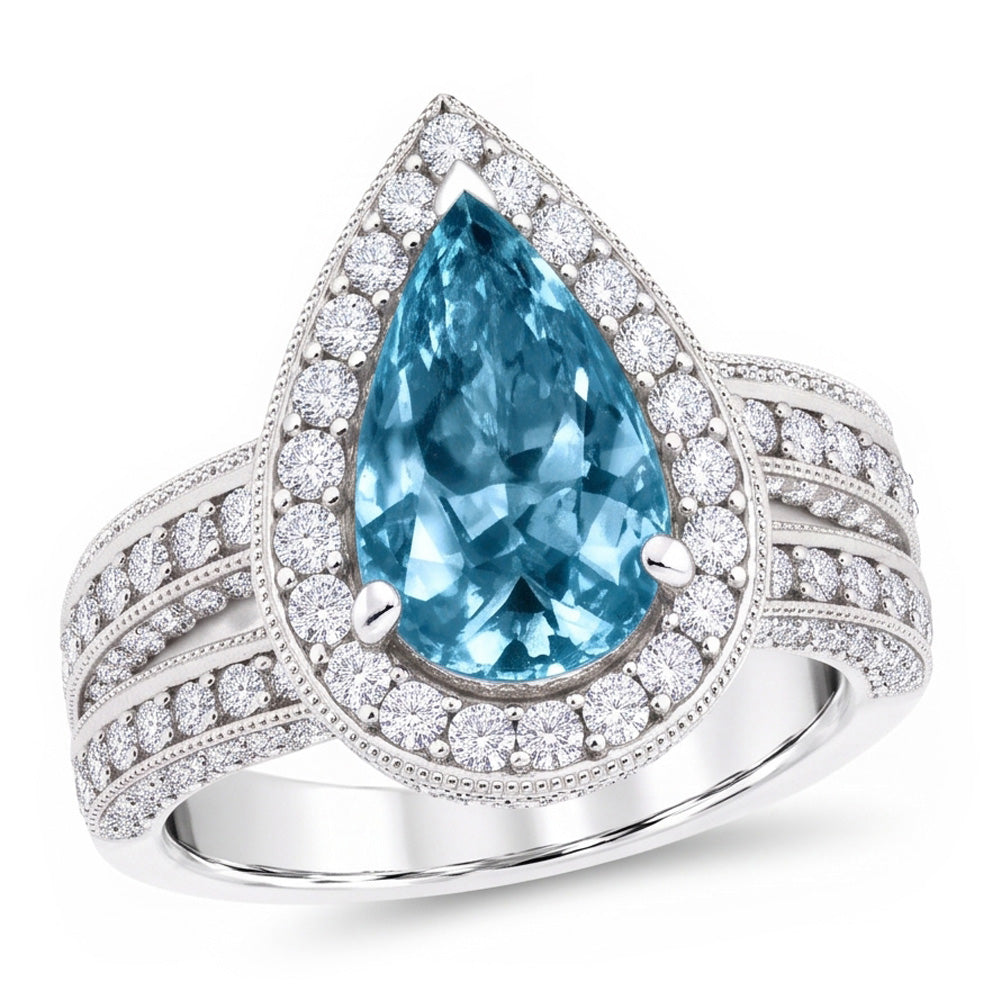 Echter Diamant Ring 3 Karat - 14K Weißgold