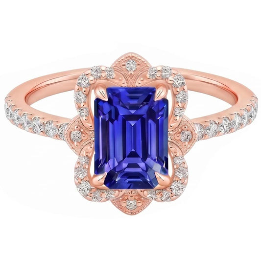 Echter Diamant Ring 4.25 Karat - 14K Roségold
