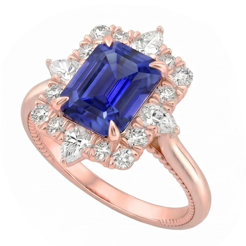 Echter Diamant Ring 4.25 Karat - 14K Roségold