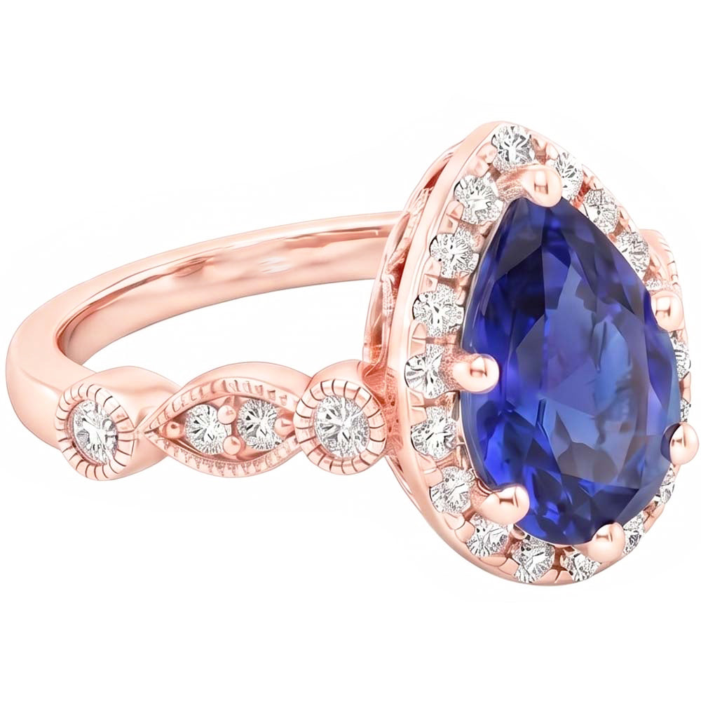Echter Diamant Ring 4 Karat - 14K Roségold
