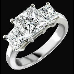 Echter Diamant-Ring mit drei Steinen, 4,01 Karat, Verlobungsjubiläumsschmuck