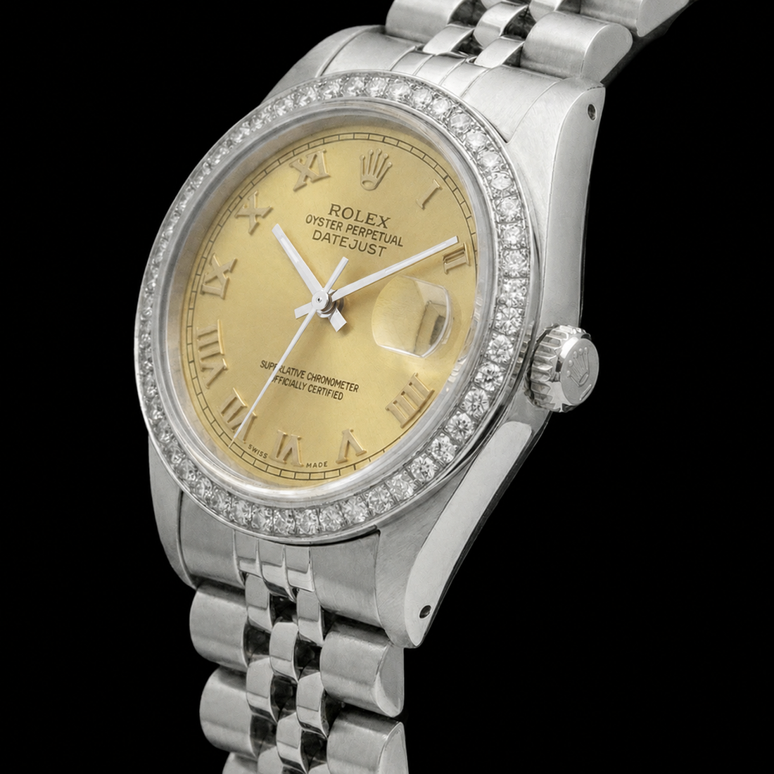 Echter Neue Datejust-Uhr mit römischem Zifferblatt und Jubiläumsarmband aus Edelstahl von Rolex