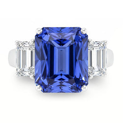Echter Smaragd-Natürlicher Diamant ( nicht im Labor gezüchtet )ring aus Weißgold, 5 Karat, natürlicher Saphirschmuck, 14K