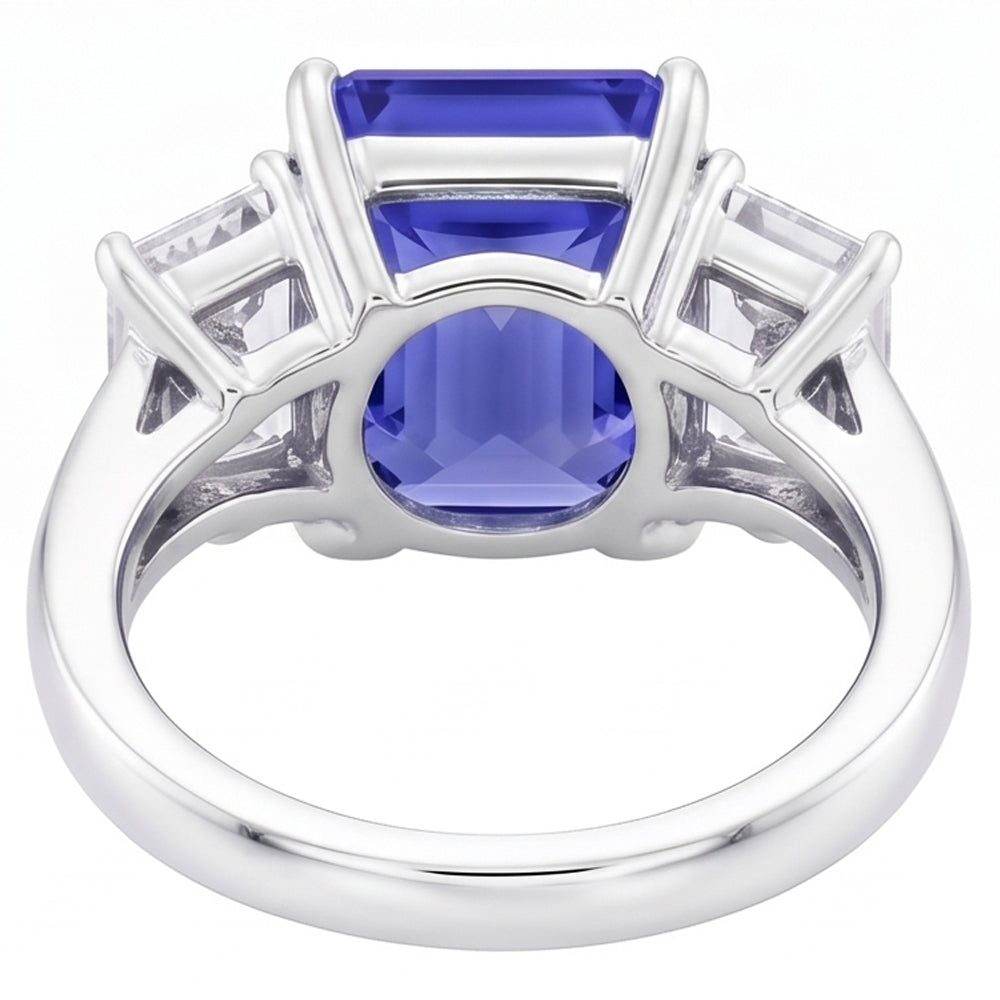 Echter Smaragd-Natürlicher Diamant ( nicht im Labor gezüchtet )ring aus Weißgold, 5 Karat, natürlicher Saphirschmuck, 14K