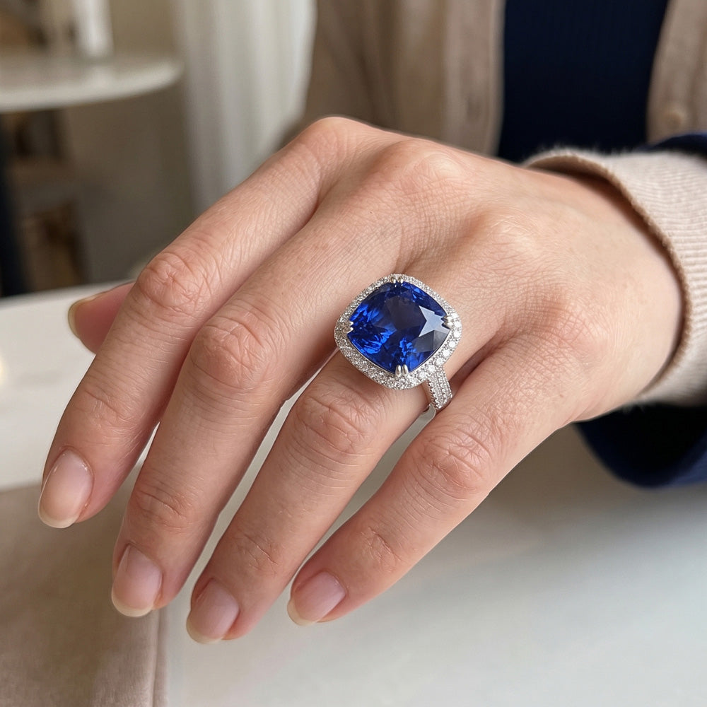 Echter Tansanit Ring 5.70 Karat