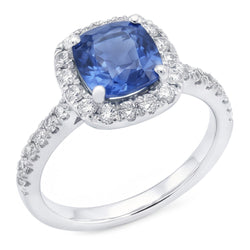 Echter Verlobungsring mit blauem Saphir