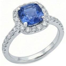 Echter Verlobungsring mit blauem Saphir