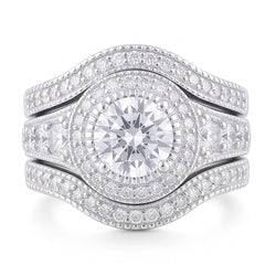 Echter Vintage-Jubiläumsring mit 4 Karat rundem Aus der Erde Abgebauter Natürlicher Diamant aus 14 Karat Weißgold