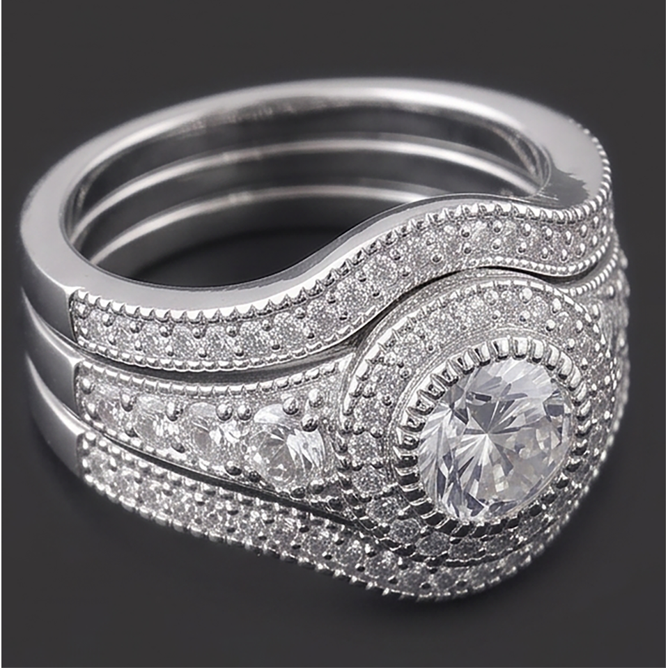 Echter Vintage-Jubiläumsring mit 4 Karat rundem Aus der Erde Abgebauter Natürlicher Diamant aus 14 Karat Weißgold