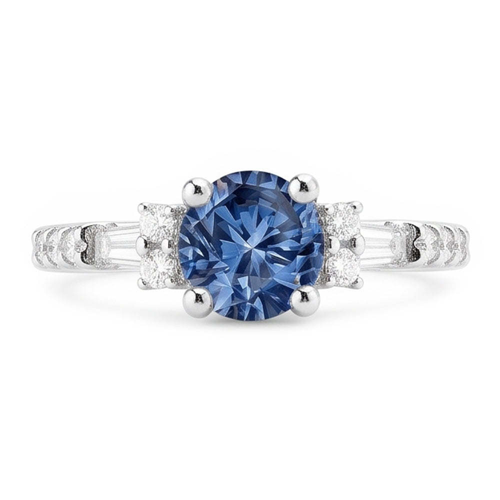 Echter blauer Aus der Erde Abgebauter Natürlicher Diamantring