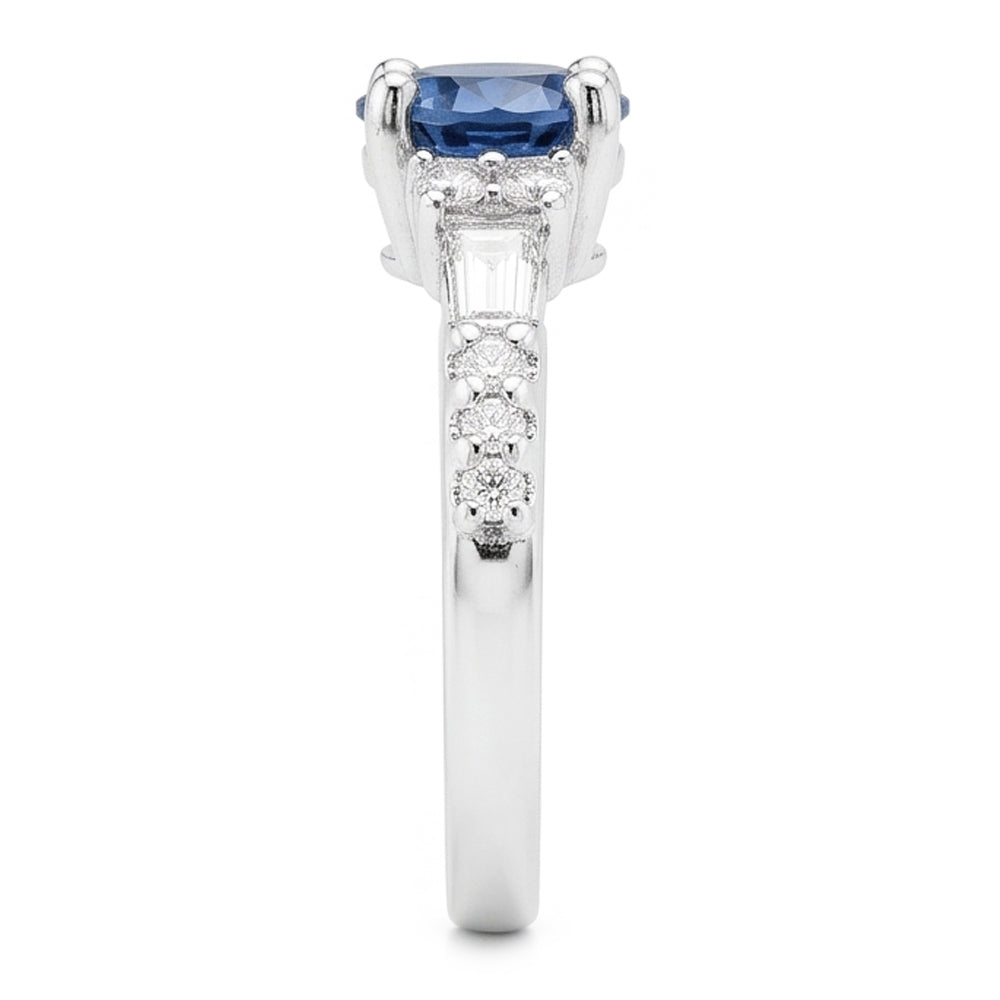 Echter blauer Aus der Erde Abgebauter Natürlicher Diamantring