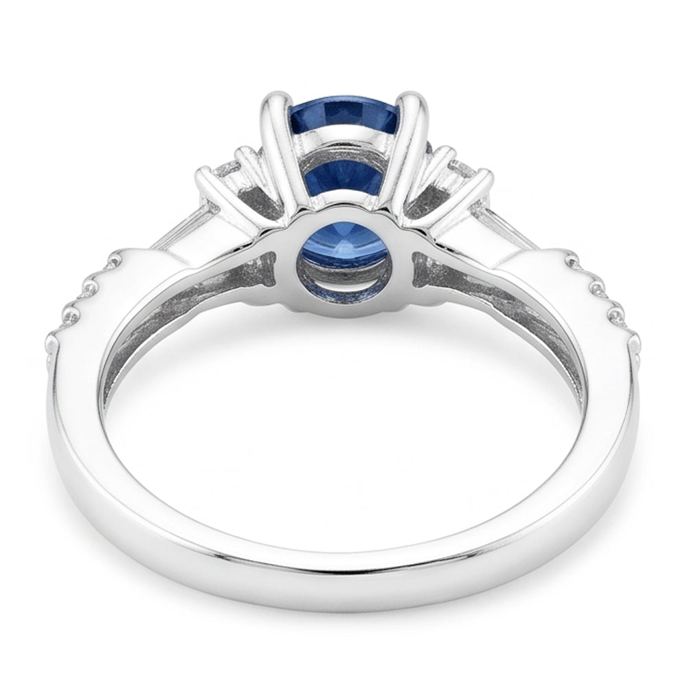 Echter blauer Aus der Erde Abgebauter Natürlicher Diamantring
