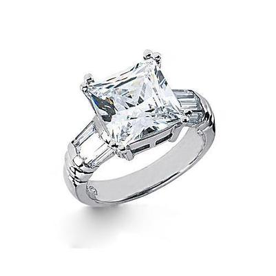 Großer Diamantring 4,50 ct. Diamant-Drei-Steine-Gold-Verlobungsring