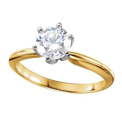 Echter runder Diamant 3,52 ct. Solitärring. Zweifarbiger Schmuck