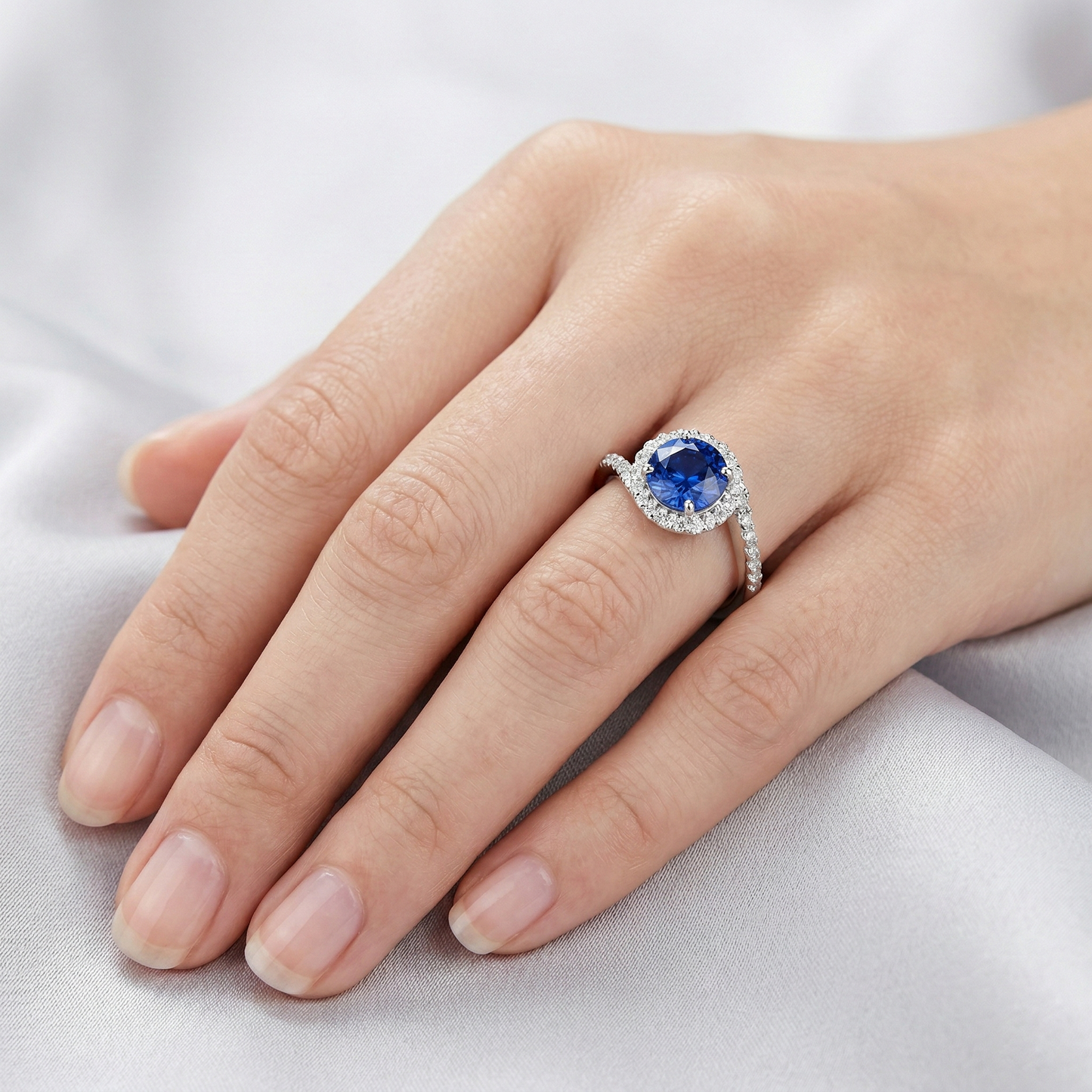 echter round diamant 2Karat ring mit Diamantbesatz