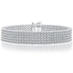 Echtes 5-reihiges Statement-Diamantarmband Tennis