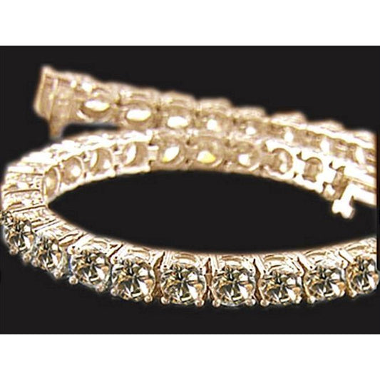 Echtes Champagner-Diamant-Gold-Tennisarmband