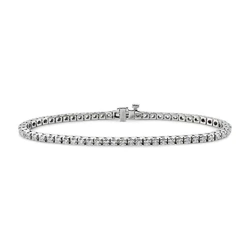 Echtes klassisches Diamant-Tennisarmband für Damen