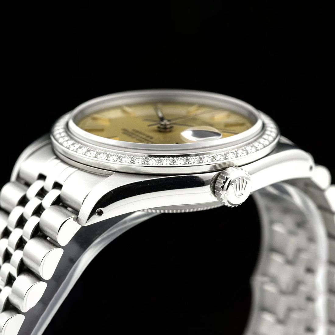 Edelstahl Datejust Champagne Stock Zifferblatt Rolex Damenuhr Jubiläum