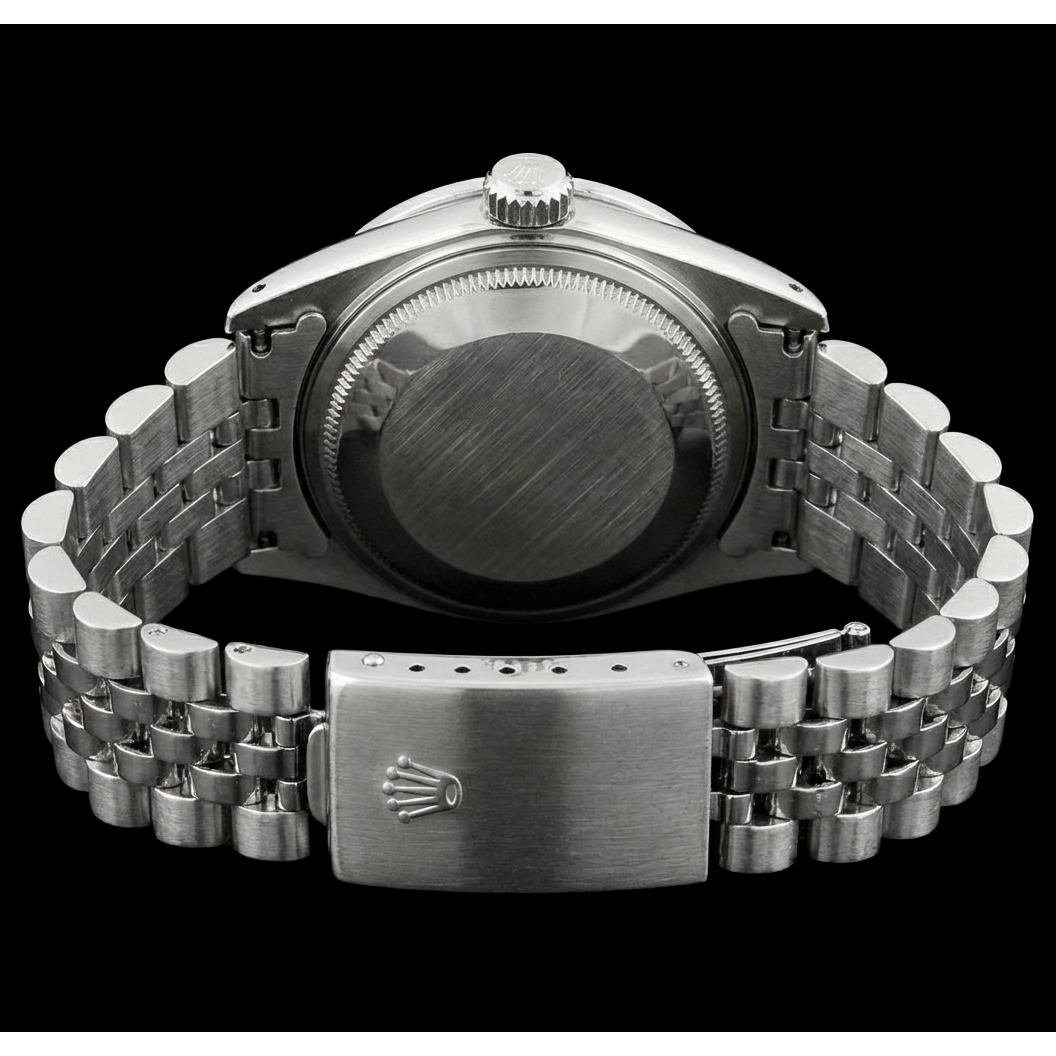 Edelstahl-Jubiläumsarmband-Damenuhr Datejust mit weißem Zifferblatt von Rolex