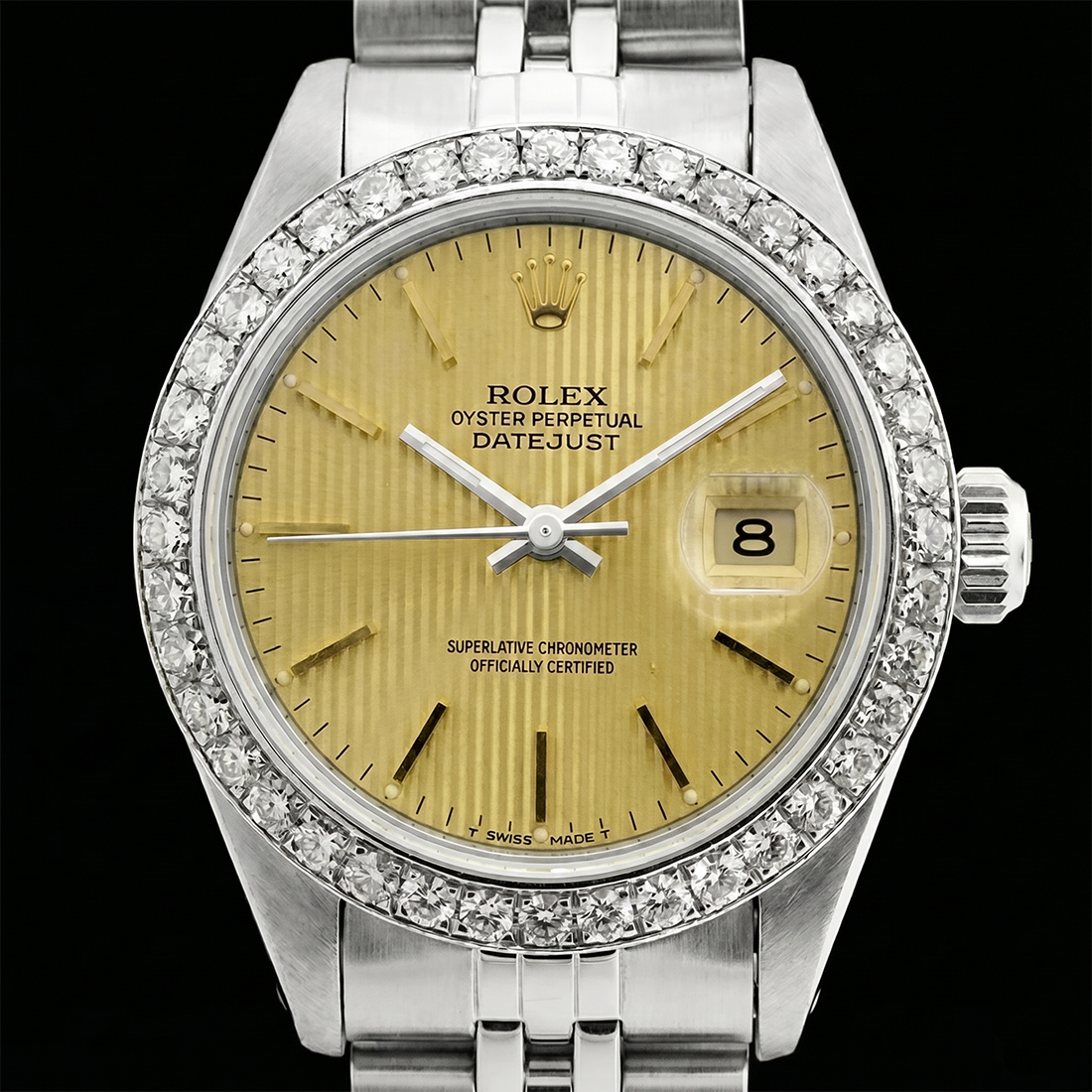 Edelstahl Jubilee Armband Date Just Damenuhr Stick Zifferblatt Rolex