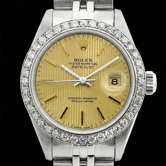 Edelstahl Jubilee Armband Date Just Damenuhr Stick Zifferblatt Rolex