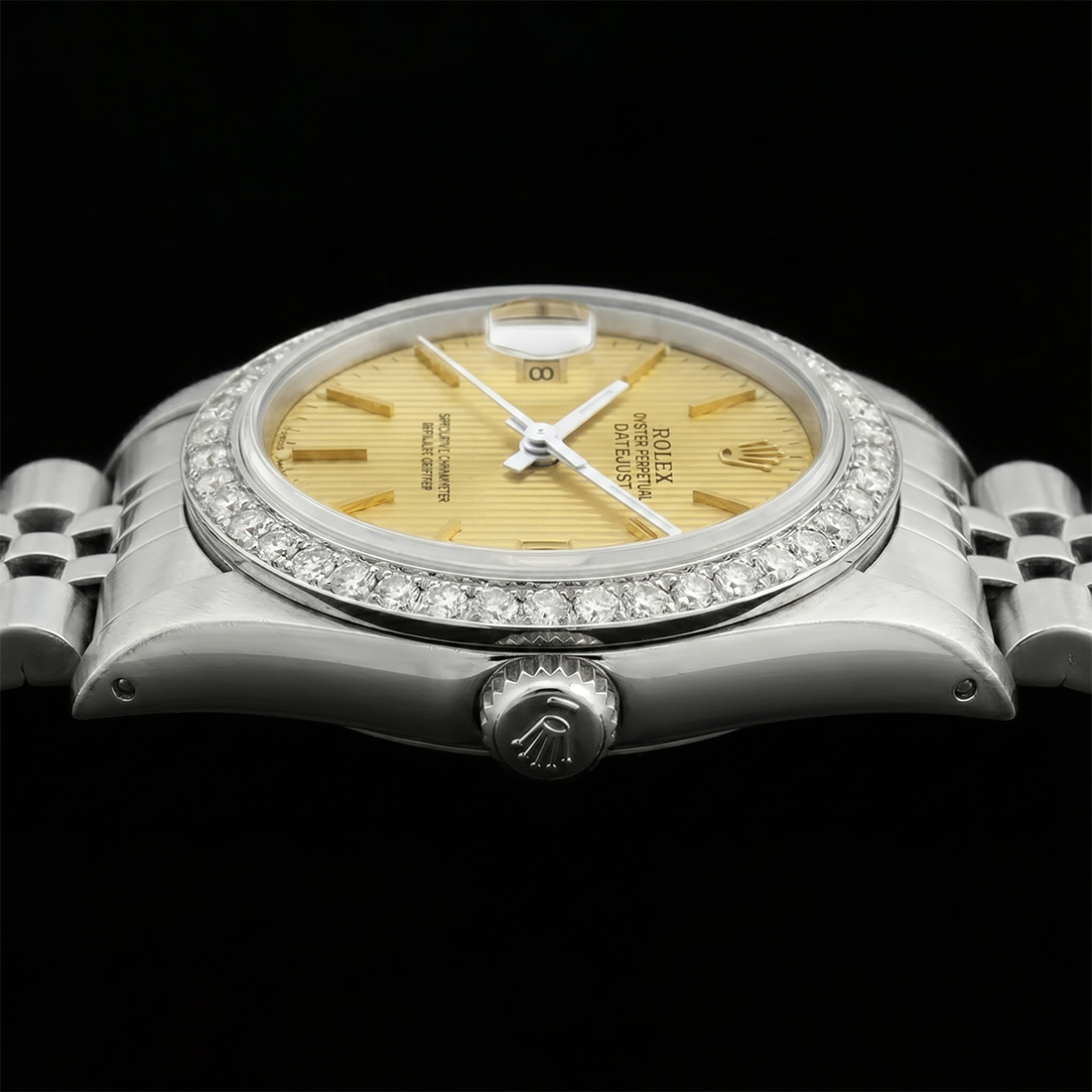 Edelstahl Jubilee Armband Date Just Damenuhr Stick Zifferblatt Rolex