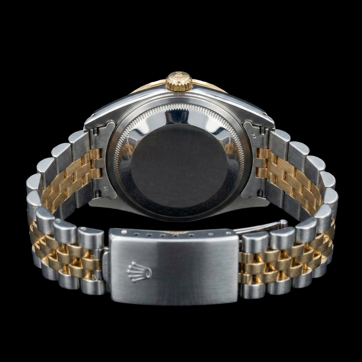 Edelstahl- und Gelbgold-Datejust-Damenuhr von Rolex mit Champagner-Zifferblatt