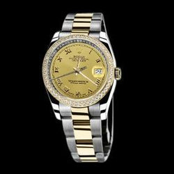 Edelstahl & Gold Damen Herren Rolex Date Serie Uhr zweifarbig