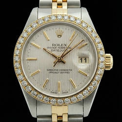 Edelstahl & Gold Jubilee Rolex Date Just Weiß Stick Betrachten Datejust
