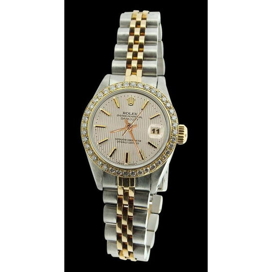Edelstahl & Gold Jubilee Rolex Date Just Weiß Stick Betrachten Datejust
