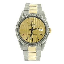 Edelstahl & Gold Oyster-Armband Stick Dial Rolex Datejust Herrenuhr SCHNELLES EINSTELLEN