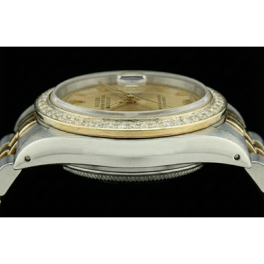 Edelstahl & Gold römisches Zifferblatt Damenuhr Rolex Datejust Jubilee