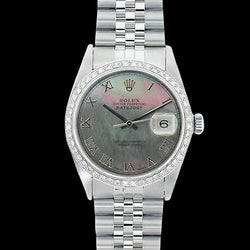 Edelstahl Jubilee-Armband Rolex Diamantlünette Graues römisches Zifferblatt SCHNELLSET