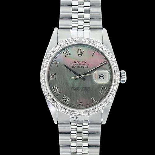 Edelstahl Jubilee-Armband Rolex Diamantlünette Graues römisches Zifferblatt SCHNELLSET